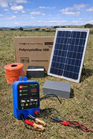 Pastor Eléctrico Solar DC12V placa, batería, hilo.