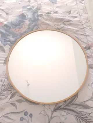 Espejo redondo madera y cristal