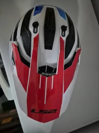 Capacete LS2 Branco Vermelho Azul