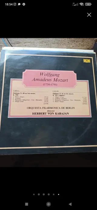Vinilo Mozart Sinfonías 40 y 41 Karajan
