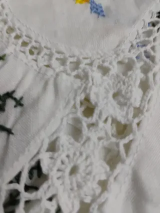 Sábana Antigua Bordada hilo