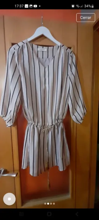 Vestido rayas beige talla s