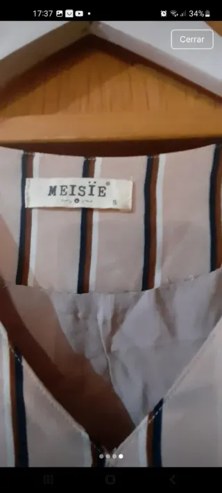 Vestido rayas beige talla s