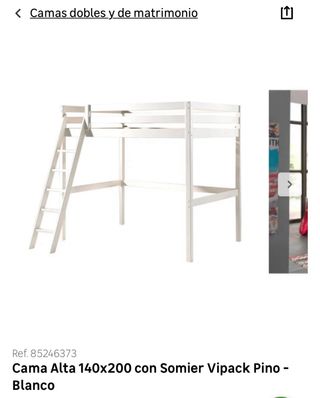 Cama Alta 140x200 con Somier