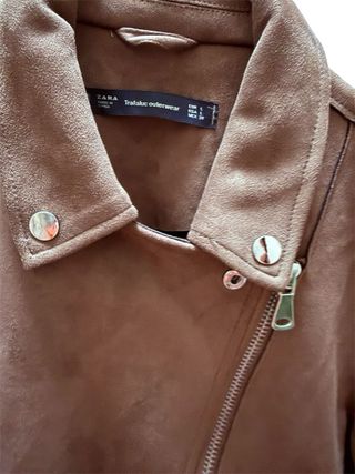 Chaqueta Biker Zara Ante Marrón Talla L