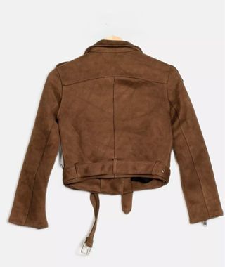 Chaqueta Biker Zara Ante Marrón Talla L