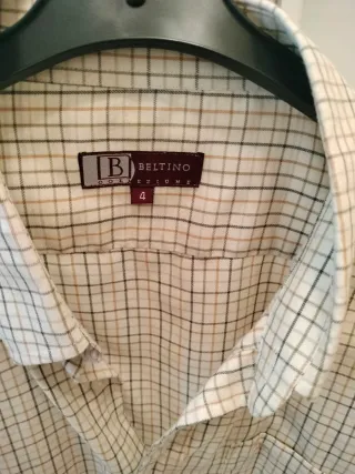 Pantalón hombre TLS beige + Camisa blanca 44