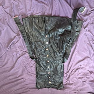 Vestido largo cuero negro