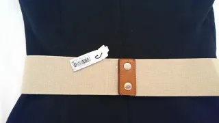 Parfois - Cinturón Camel y Beige Elástico