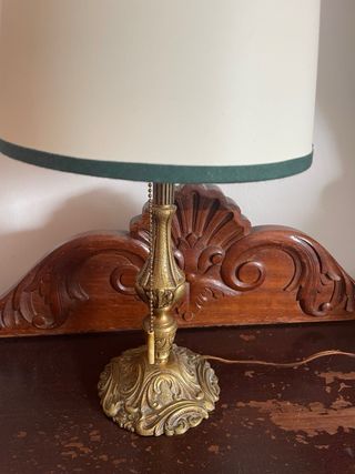 Lámpara Vintage Latón Pantalla Beige (2 unidades)