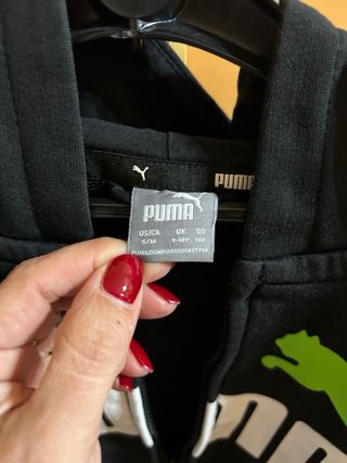 Tuta Puma bambino nera con logo verde