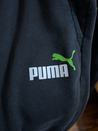 Tuta Puma bambino nera con logo verde