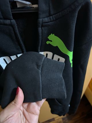 Tuta Puma bambino nera con logo verde