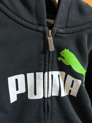 Tuta Puma bambino nera con logo verde