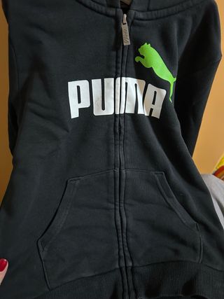 Tuta Puma bambino nera con logo verde