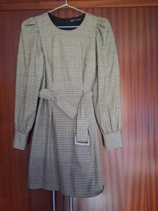 Vestido Zara Cuadros Talla XS