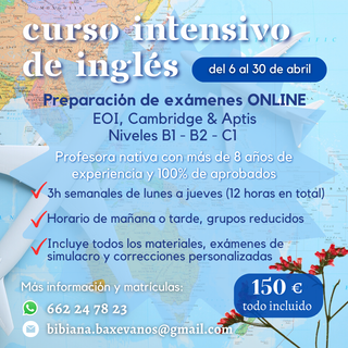 Curso de inglés intensivo ONLINE para exámenes