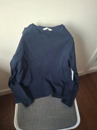 Camiseta Mango Mujer Talla M Azul marino