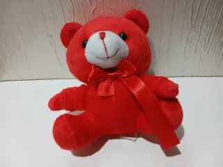Peluche Oso Rojo con Lazo para Ocasión Especial.