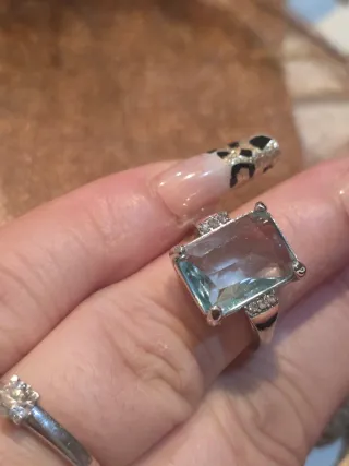 Anillo aguamarina talla 16
