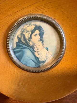 Quadro rotondo antico Vergine e Bambino