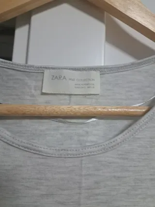 Camiseta Zara Gris Talla S