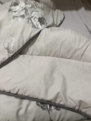 Piumone matrimoniale cotone grigio e bianco