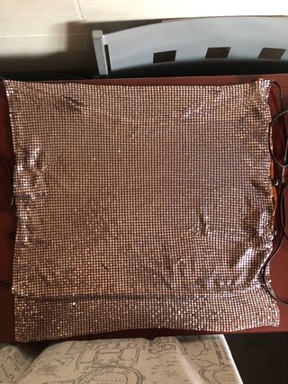 Top fiesta malla metálica de aluminio dorado