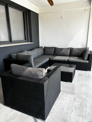 Conjunto Muebles Terraza Ratán y Cristal