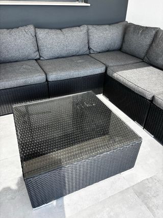 Conjunto Muebles Terraza Ratán y Cristal