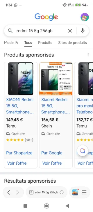 Dos móvil Xiaomi Redmi 15 5G 256g nuevo