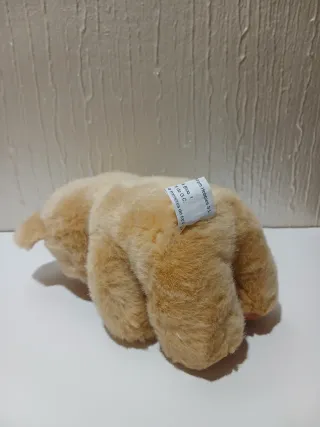 Oso de peluche vintage con lazo rojo 16cm