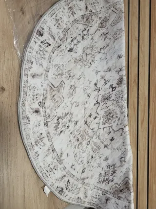 Alfombra Redonda Estilo Vintage Lavable 1.2m