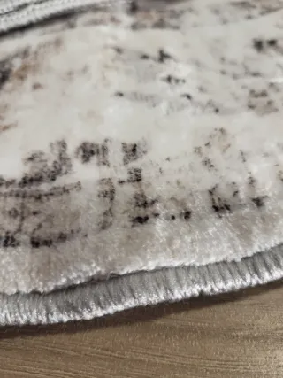 Alfombra Redonda Estilo Vintage Lavable 1.2m