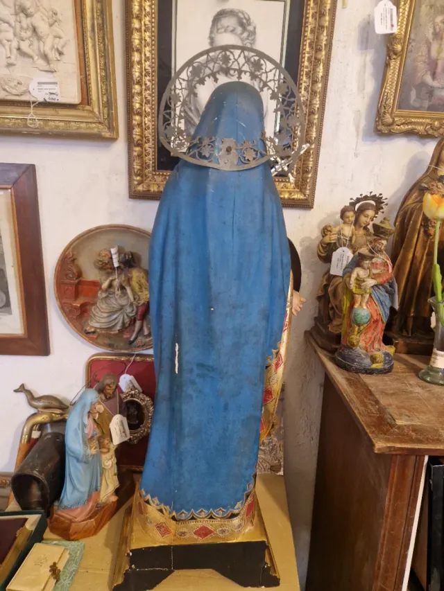 Antigua Talla Virgen Dolorosa Madera 1mt