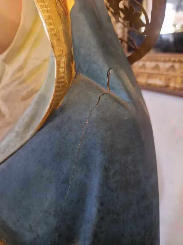 Antigua Talla Virgen Dolorosa Madera 1mt