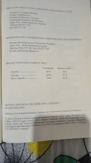 Derecho Canónico - Revista española 2022