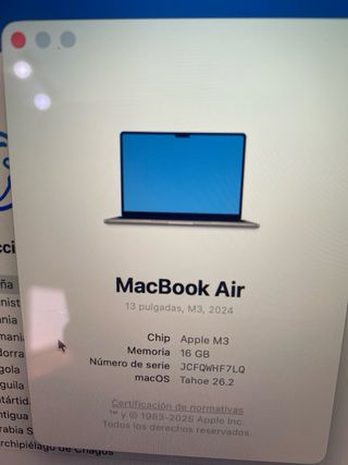 MacBook Air M3 (2024) 16GB RAM, 512gb Plata