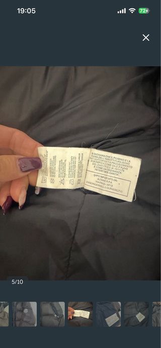 Plumas abrigo tres cuartos marrón.