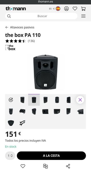 Par de altavoces TheBox PA110 (Negros).