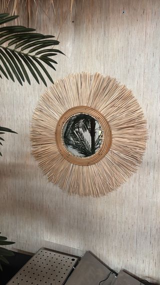 2 Espejos iguales decorativo de bambú y ratán