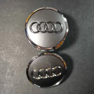 TAPABUJES AUDI 61mm PLATA - EMBLEMA LLANTAS AUDI