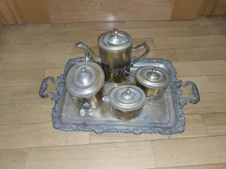 Juego té inglés antiguo plateado