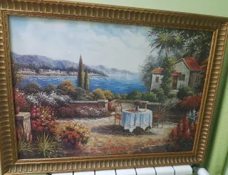 Cuadro Paisaje Italiano con Marco Dorado