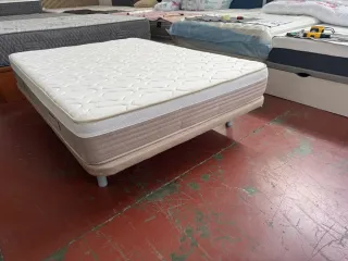 Colchón Visco 150x180 + Base Tapizada