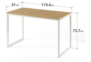 Mesa de escritorio madera y patas blancas
