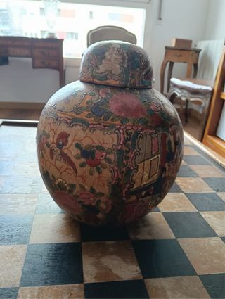 Jarrón chino decorativo multicolor