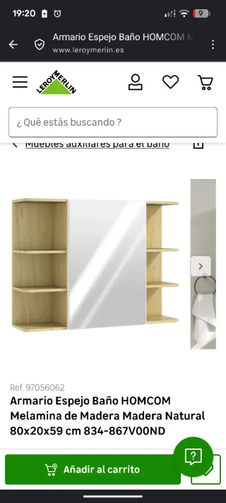 Mueble Baño HOMCOM Madera Natural