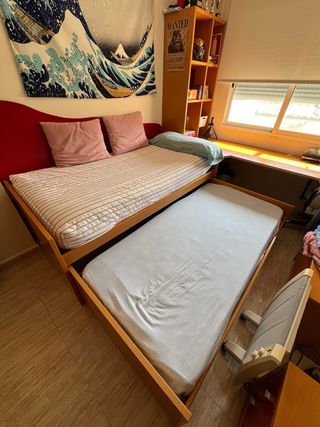 Cama nido con cajones y 2 colchones
