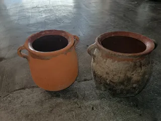 Juego de 2 Ollas de Cerámica Antiguas